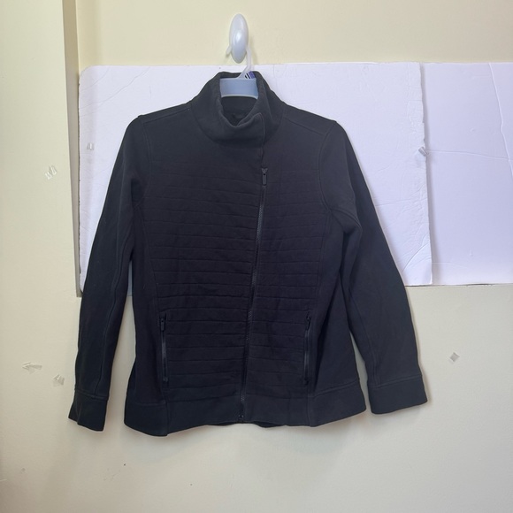 Lululemon Fleece Be True Jacket Cotton Fleece Zipper Quilted Pockets Top Snaps - Picture 2 of 15